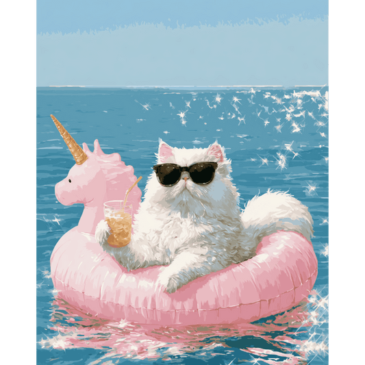 Malen nach Zahlen - Einhorn-Schwimmmodus - Malen nach Zahlen