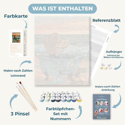 Malen nach Zahlen - Die lesende Meerjungfrau