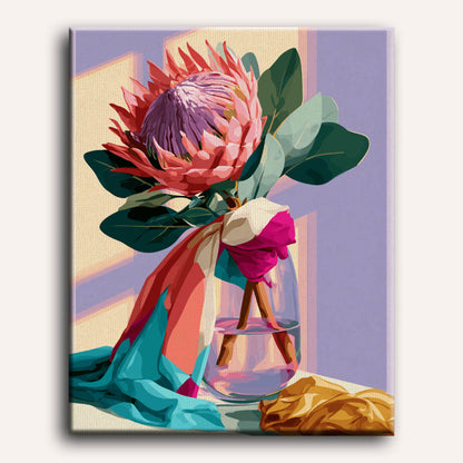 Malen nach Zahlen - Blühende Protea