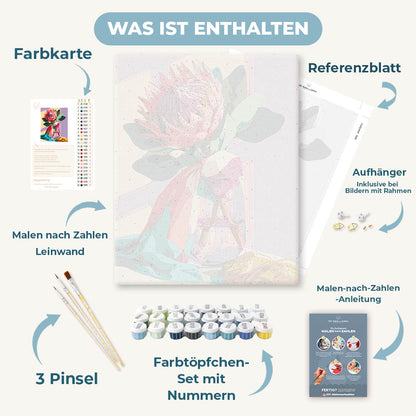 Malen nach Zahlen - Blühende Protea