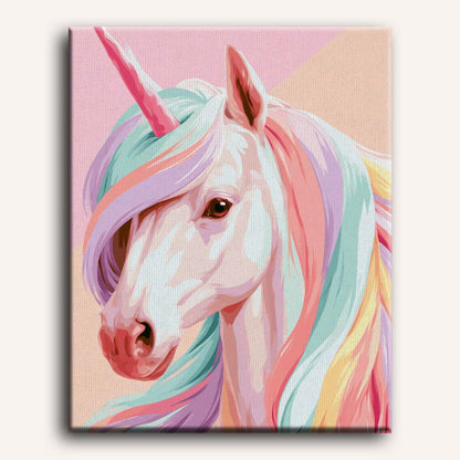 Malen nach Zahlen - Regenbogen-Einhorn