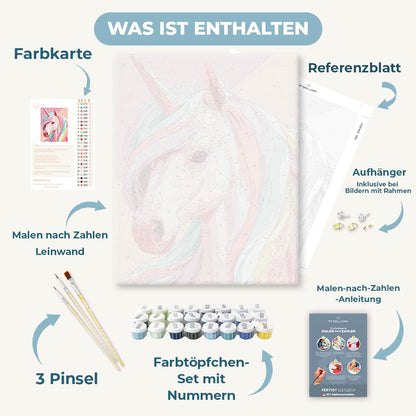 Malen nach Zahlen - Regenbogen-Einhorn