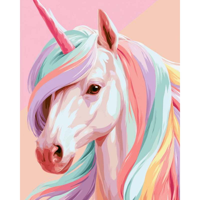 Malen nach Zahlen - Regenbogen-Einhorn - Malen nach Zahlen