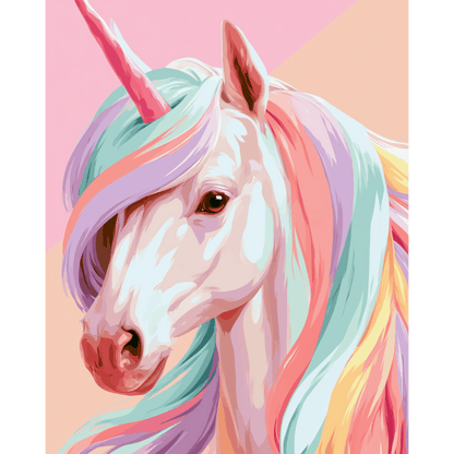 Malen nach Zahlen - Regenbogen-Einhorn - Malen nach Zahlen
