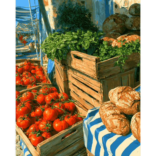 Malen nach Zahlen - Sommermarkt - Malen nach Zahlen