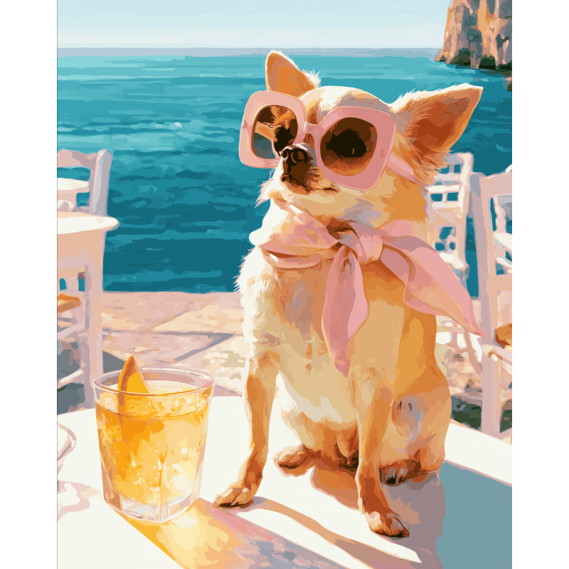 Malen nach Zahlen - Eleganter Chihuahua - Malen nach Zahlen