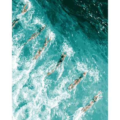 Malen nach Zahlen - Aqua-Flucht - Malen nach Zahlen