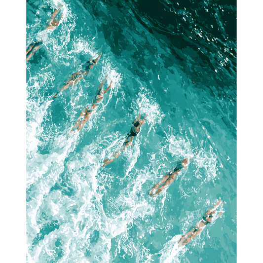 Malen nach Zahlen - Aqua-Flucht - Malen nach Zahlen