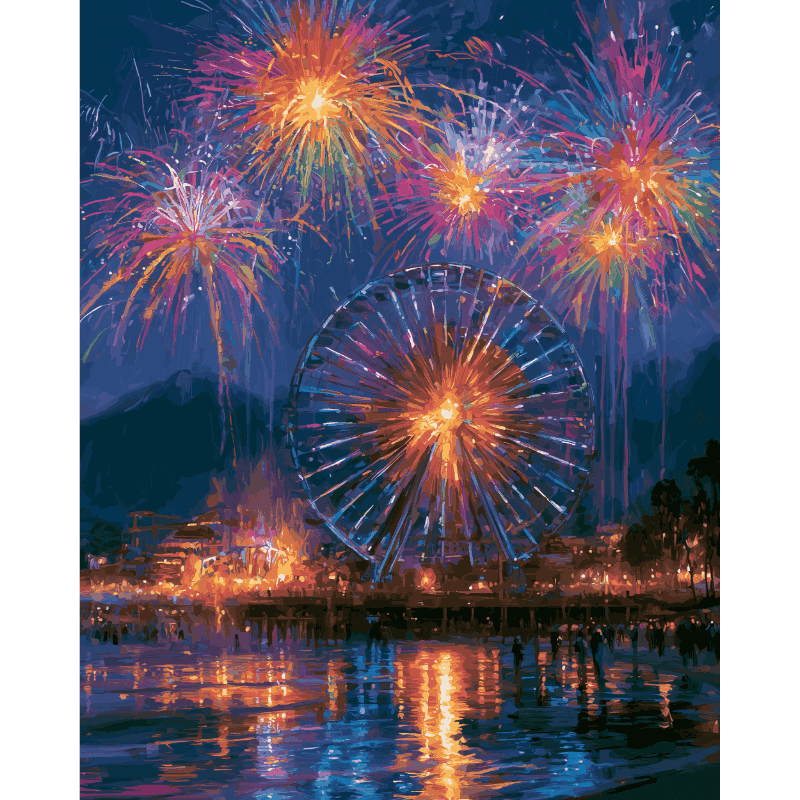 Malen nach Zahlen - Feuerwerk-Bucht - Malen nach Zahlen