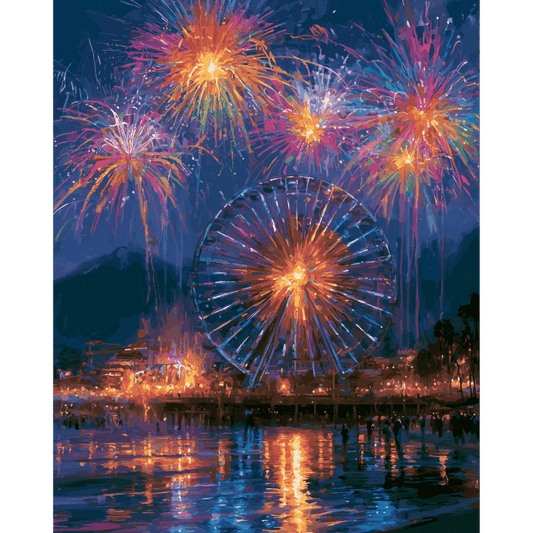Malen nach Zahlen - Feuerwerk-Bucht - Malen nach Zahlen