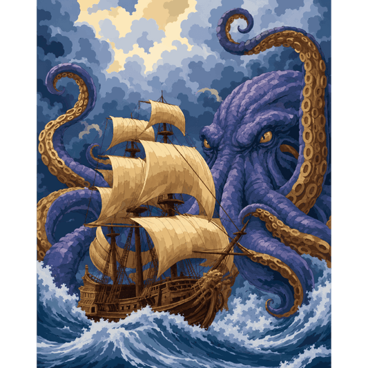 Malen nach Zahlen - Kraken-Sturm - Malen nach Zahlen