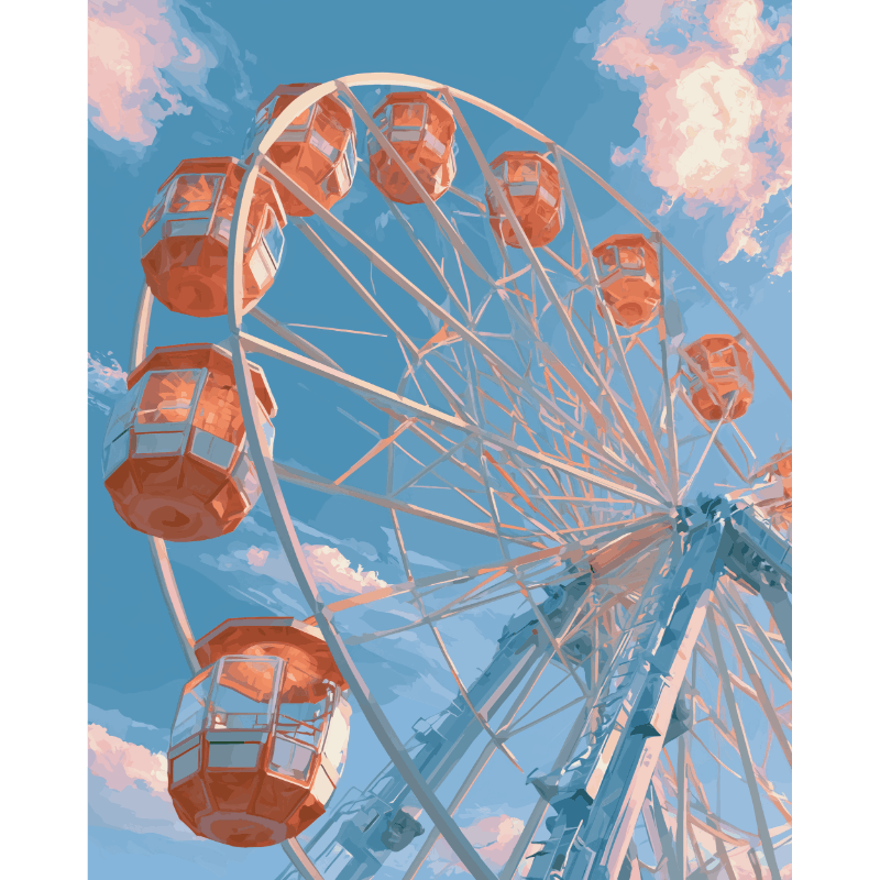Malen nach Zahlen - Riesenrad-Träume - Malen nach Zahlen