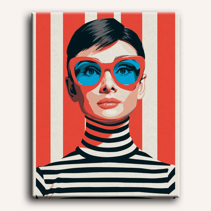 Malen nach Zahlen - Moderne Audrey Hepburn