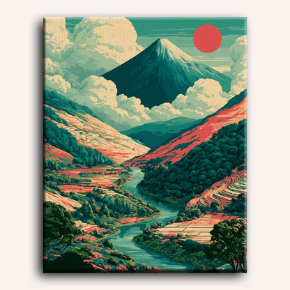 Malen nach Zahlen - Japanisches Tal