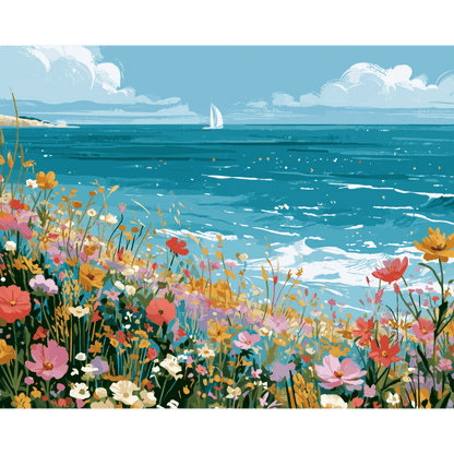 Malen nach Zahlen - Wildblumenwiese - Malen nach Zahlen