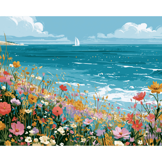 Malen nach Zahlen - Wildblumenwiese - Malen nach Zahlen