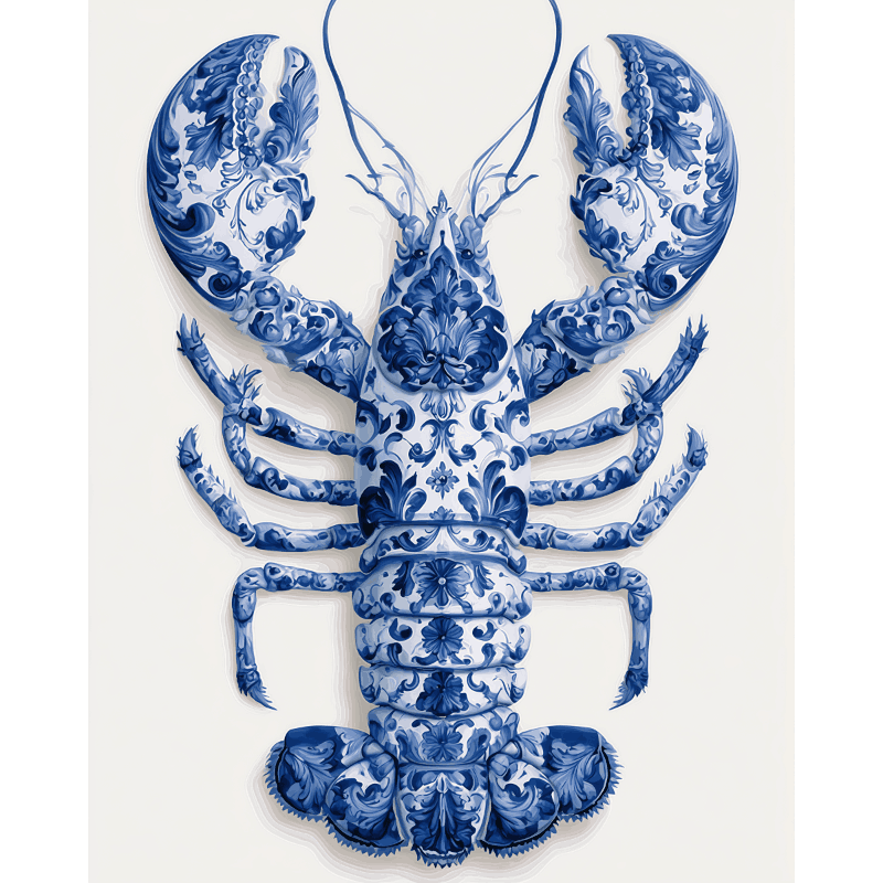 Malen nach Zahlen - Portugiesischer Azulejo-Hummer - Malen nach Zahlen