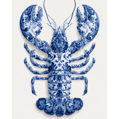 Malen nach Zahlen - Portugiesischer Azulejo-Hummer - Malen nach Zahlen
