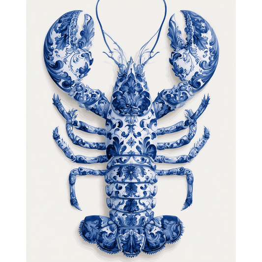 Malen nach Zahlen - Portugiesischer Azulejo-Hummer - Malen nach Zahlen