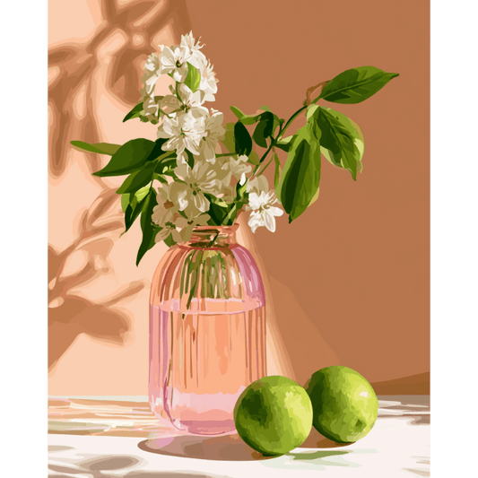 Malen nach Zahlen - Blüte und Limette - Malen nach Zahlen