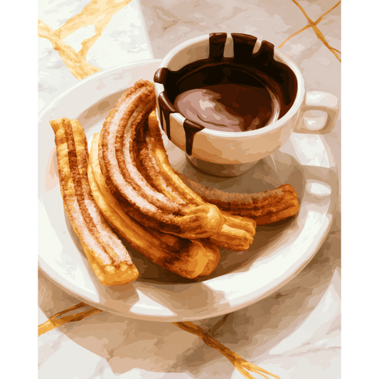 Malen nach Zahlen - Churros - Malen nach Zahlen