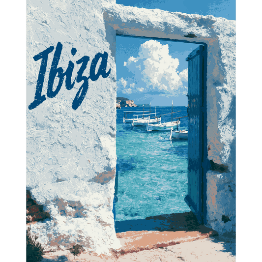 Malen nach Zahlen - Ibiza Türeingang - Malen nach Zahlen
