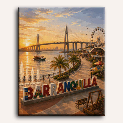 Malen nach Zahlen - Barranquilla Sonnenuntergang