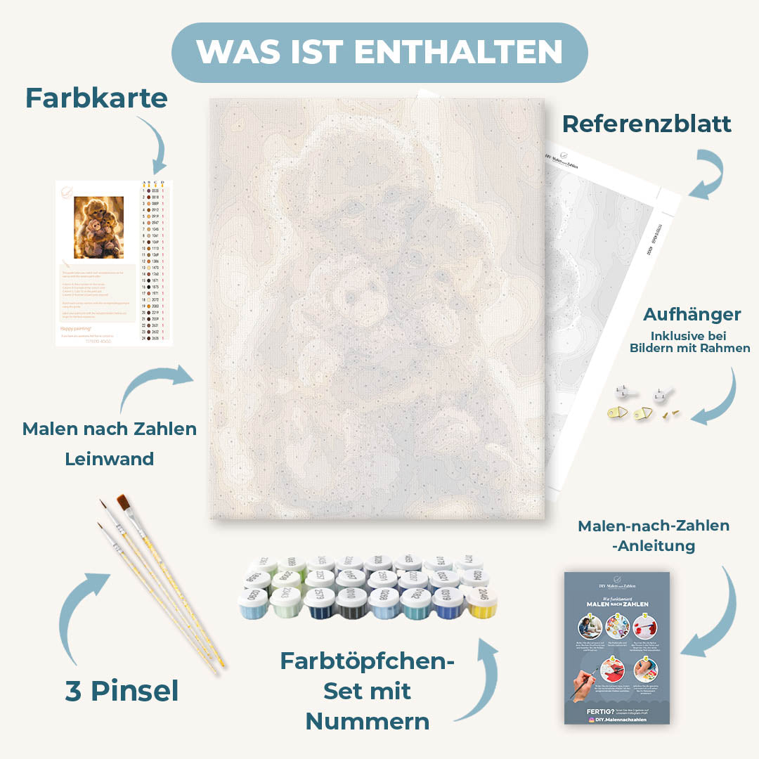 Malen nach Zahlen - Familienkuscheln