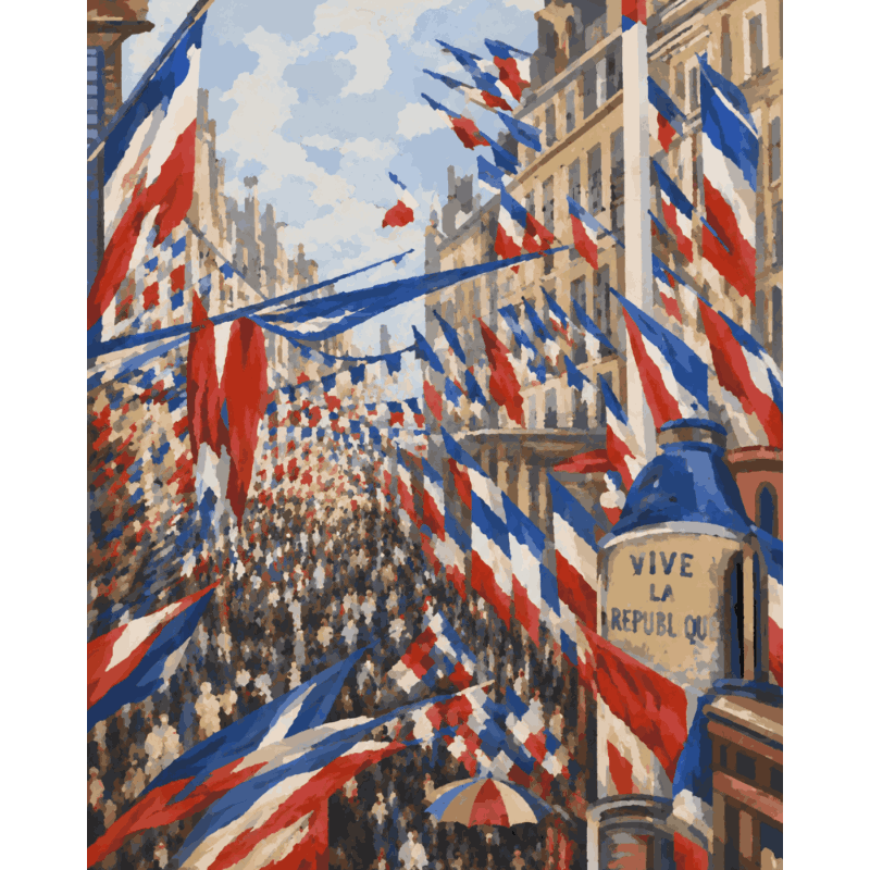Malen nach Zahlen - La Rue Montorgueil à Paris – Monet - Malen nach Zahlen