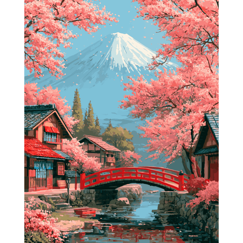 Malen nach Zahlen - Berg Fuji - Malen nach Zahlen