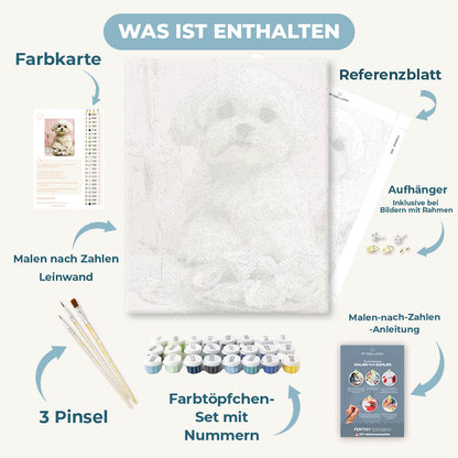 Malen nach Zahlen - Welpen-Austern-Lunch