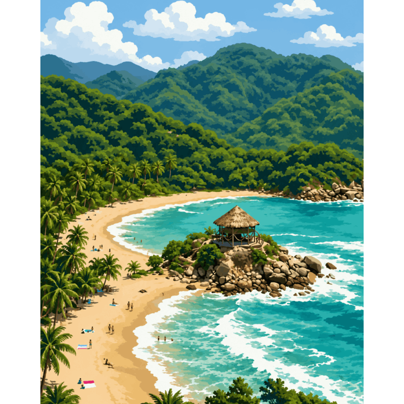 Malen nach Zahlen - Tayrona Park - Malen nach Zahlen