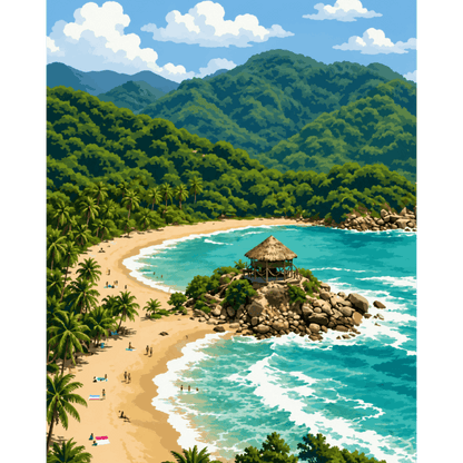 Malen nach Zahlen - Tayrona Park - Malen nach Zahlen