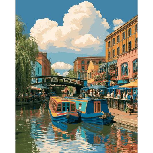 Malen nach Zahlen - Camden Lock Kanal - Malen nach Zahlen