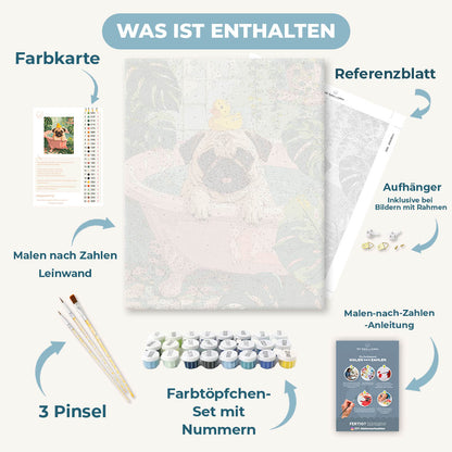 Malen nach Zahlen - Lustige Badezeit
