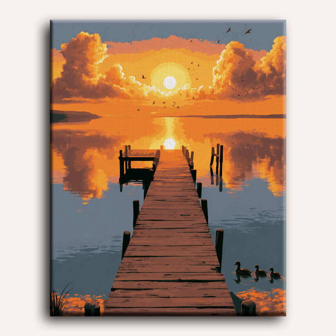 Malen nach Zahlen - Sonnenuntergangs-Serenität