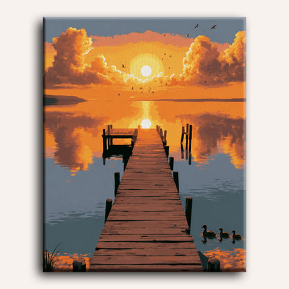 Malen nach Zahlen - Sonnenuntergangs-Serenität