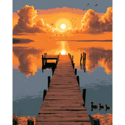 Malen nach Zahlen - Sonnenuntergangs-Serenität - Malen nach Zahlen