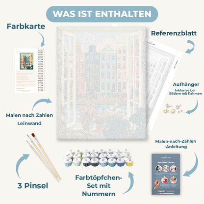 Malen nach Zahlen - Fenster nach Amsterdam