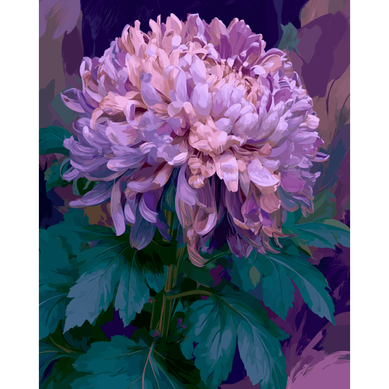 Malen nach Zahlen - Lavendel-Chrysantheme - Malen nach Zahlen