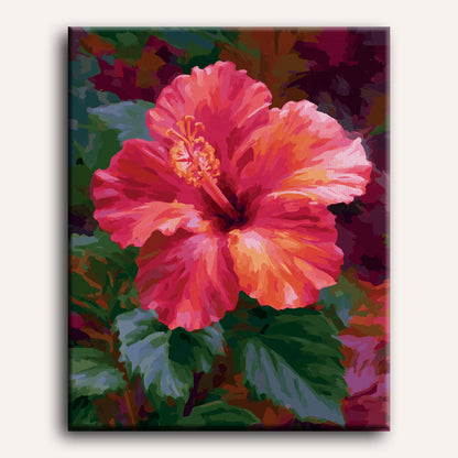 Malen nach Zahlen - Korallen-Hibiskus