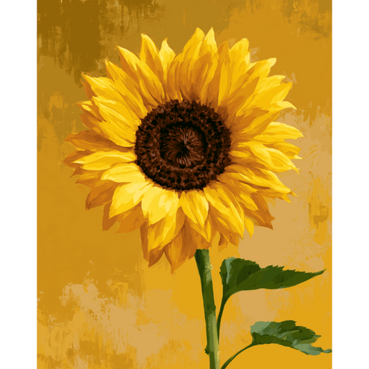 Malen nach Zahlen - Einzelne Sonnenblume - Malen nach Zahlen