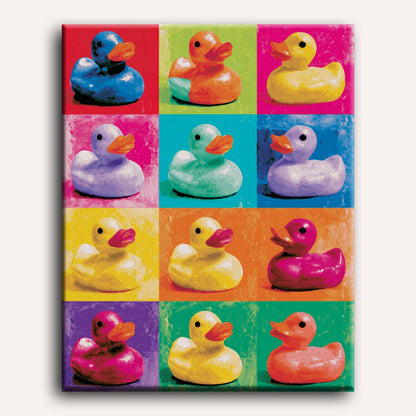 Malen nach Zahlen - Pop-Art-Enten