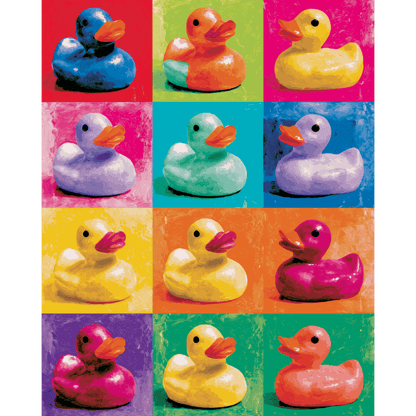 Malen nach Zahlen - Pop-Art-Enten - Malen nach Zahlen