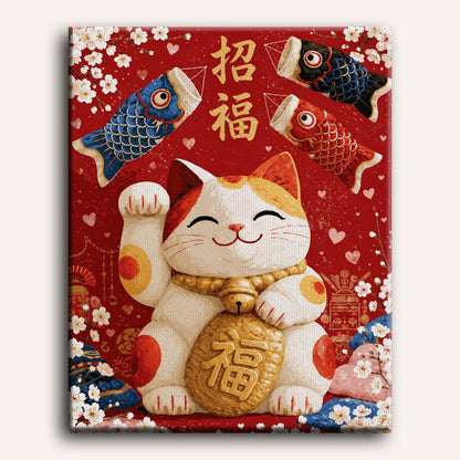 Malen nach Zahlen - Maneki Neko Glück