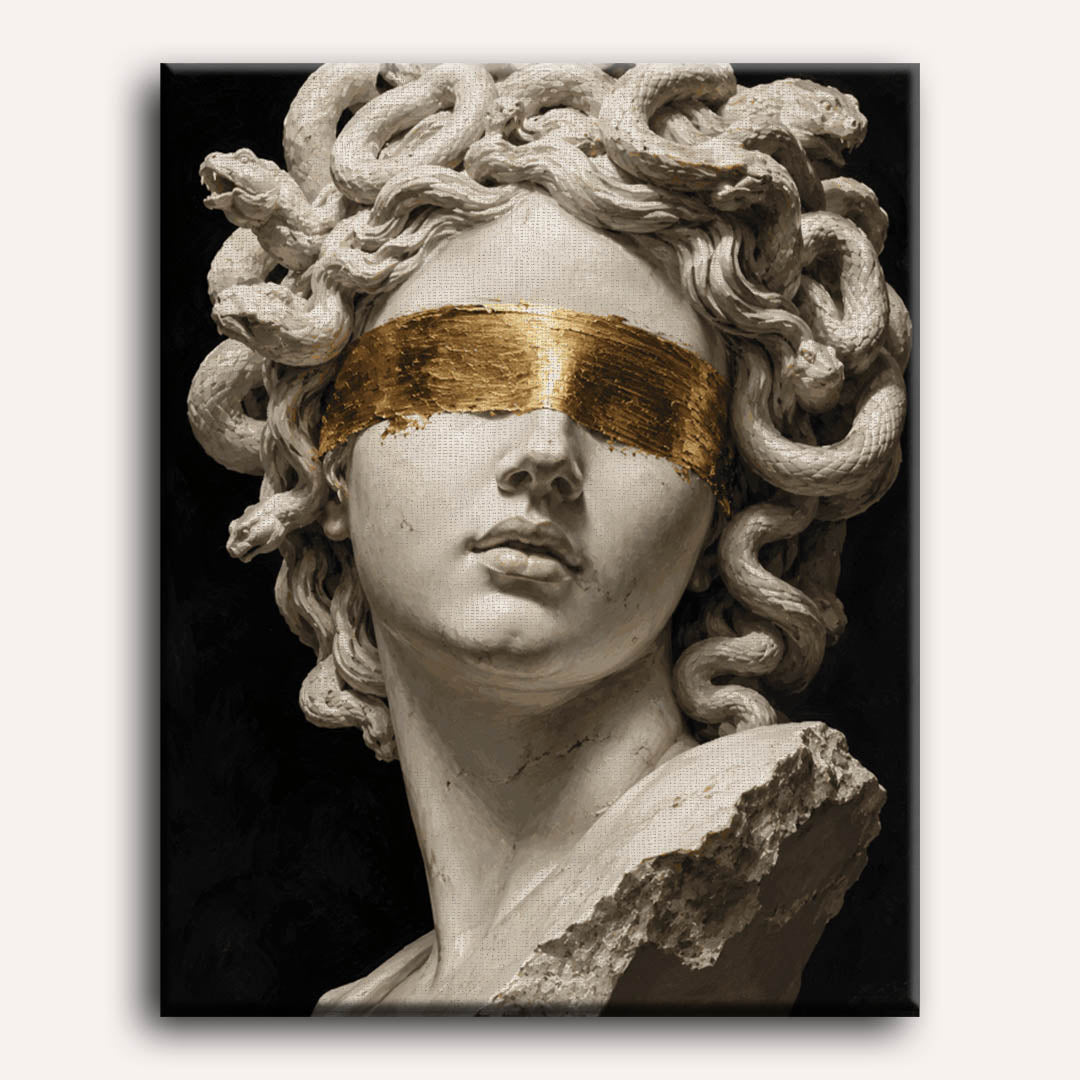 Malen nach Zahlen - Medusa mit verbundenen Augen