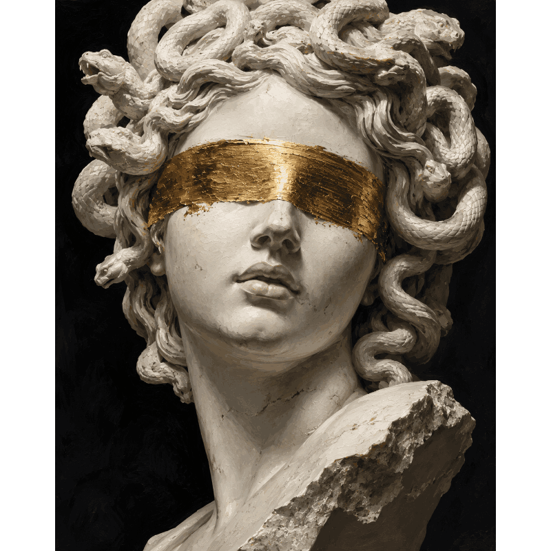 Malen nach Zahlen - Medusa mit verbundenen Augen - Malen nach Zahlen