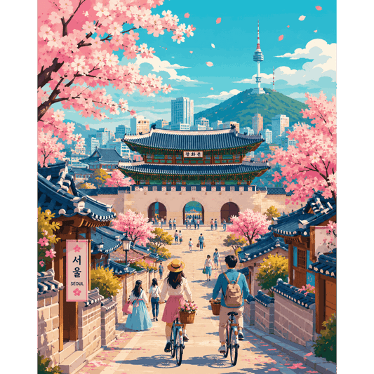 Malen nach Zahlen - Seoul in Blüte - Malen nach Zahlen