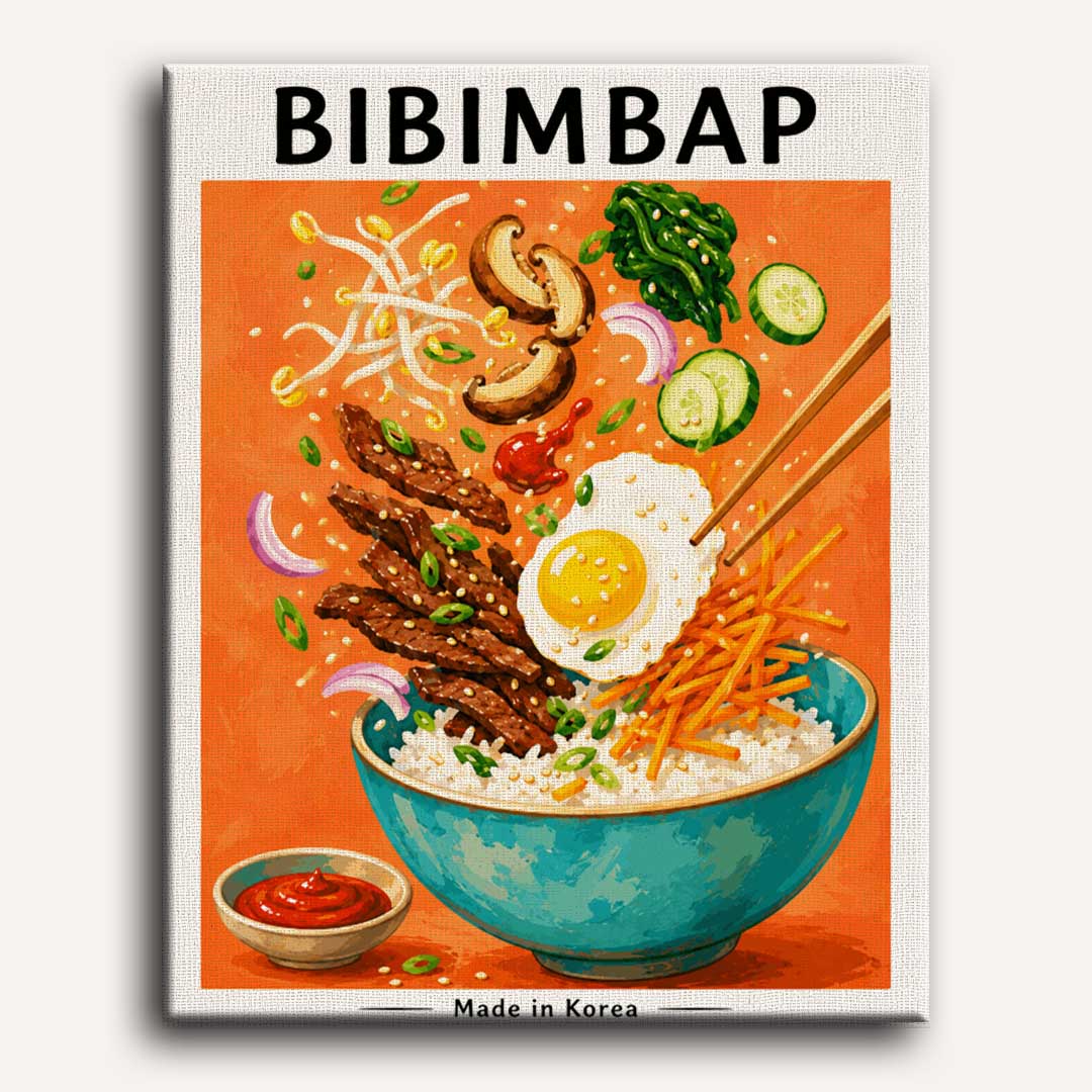 Malen nach Zahlen - Koreanisches Bibimbap