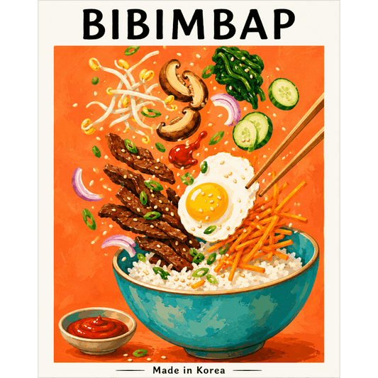 Malen nach Zahlen - Koreanisches Bibimbap - Malen nach Zahlen